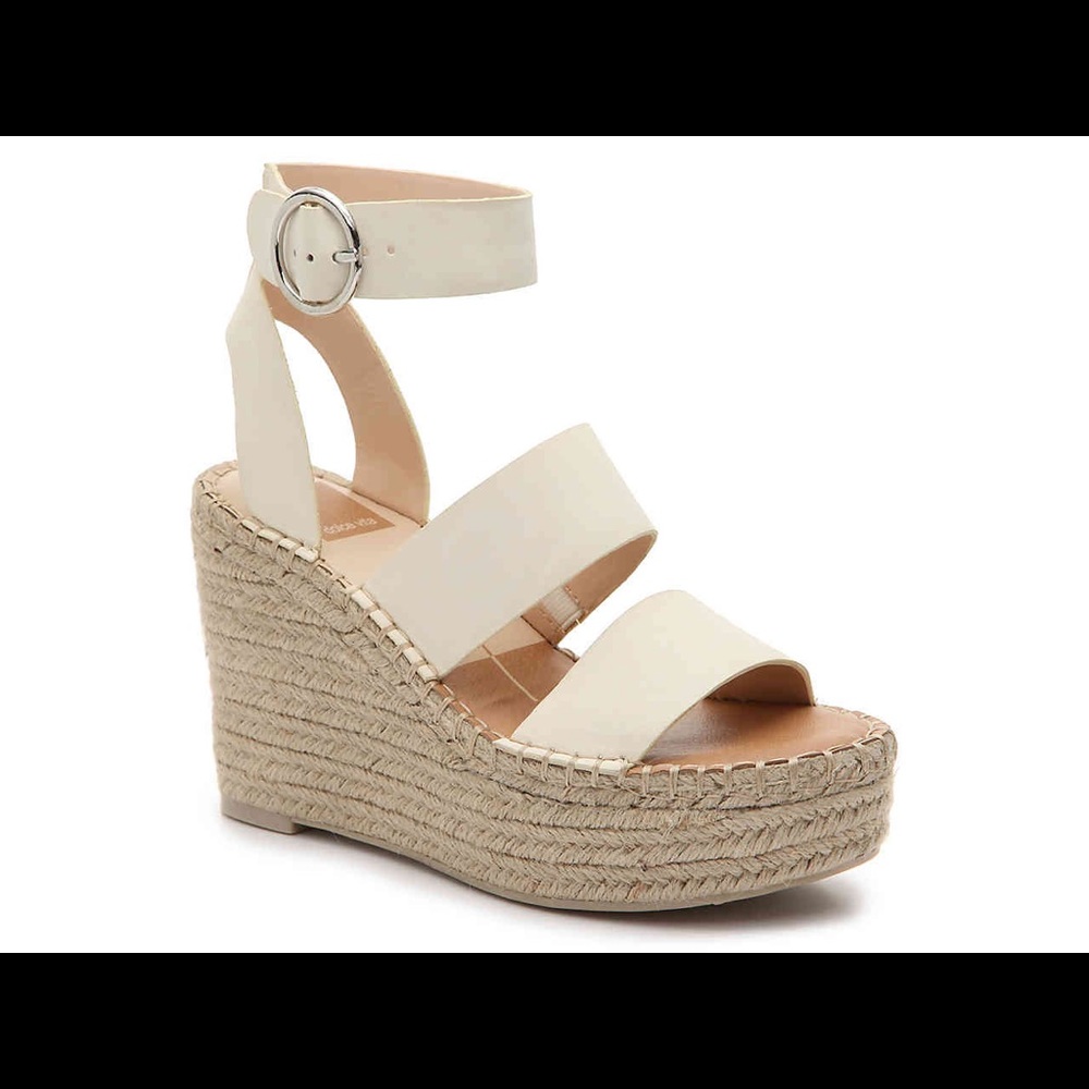 Dolce vita espadrille wedge- faux white